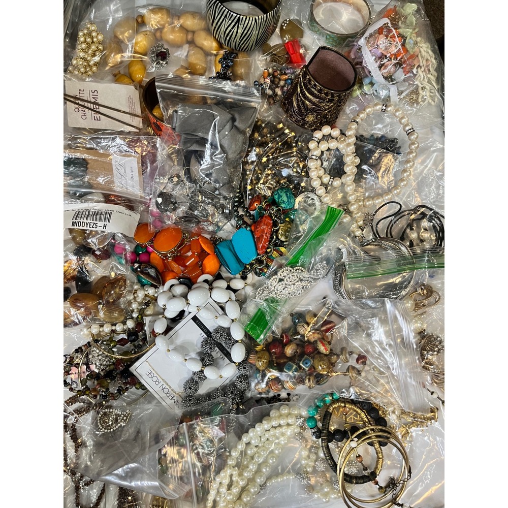 Five Pound Bagged Items All WearableMixed Jewelry ResellerLot- Lot 9